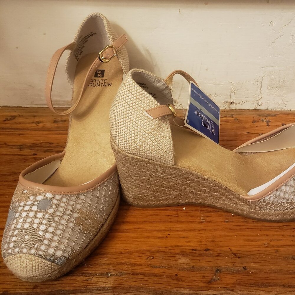 White Mountain Espadrille Wedge sandals 9W